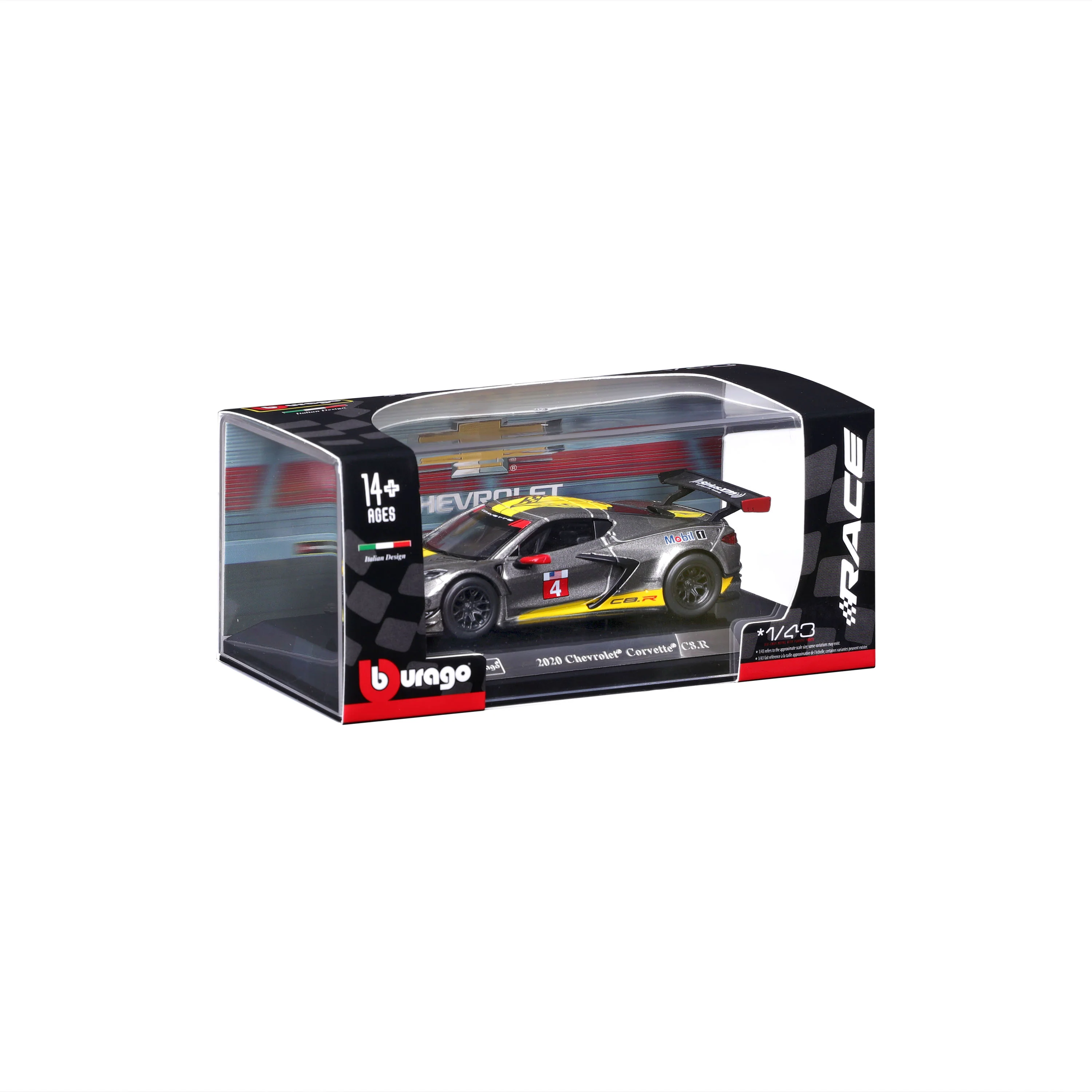 2020 Chevrolet Corvette C8.R 1:43 metallic gray with display case - Image 2