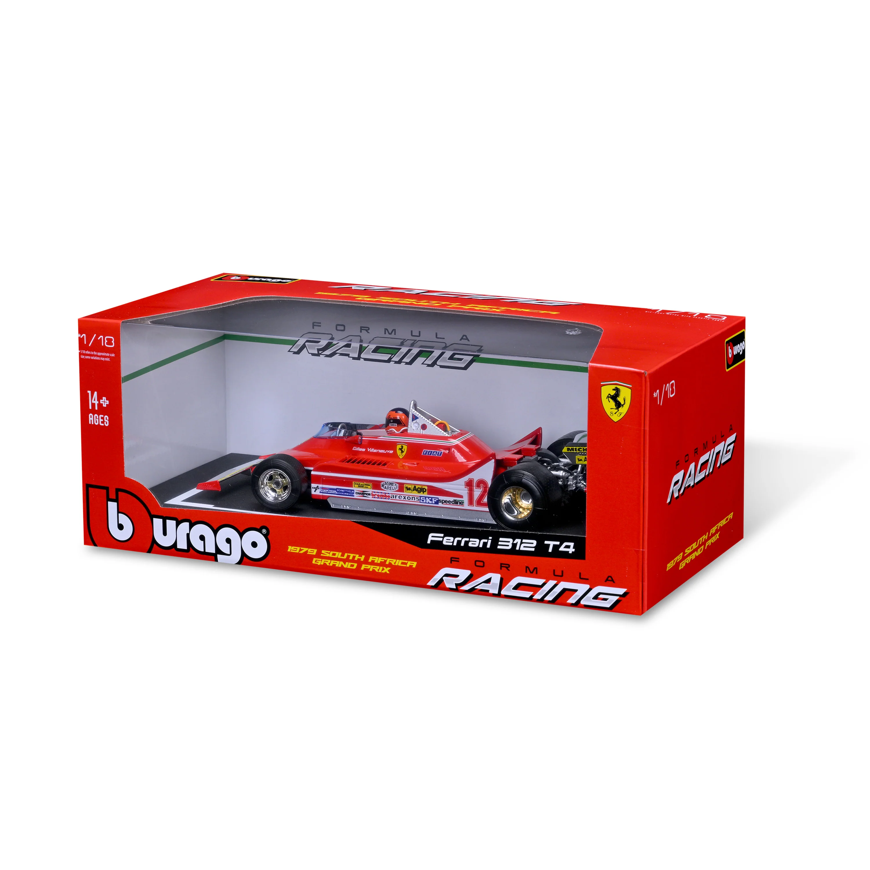 Ferrari 312 T4 #12 Gilles Villeneuve – Winner South Africa GP 1979 – 1:18 Scale with driver - Image 2
