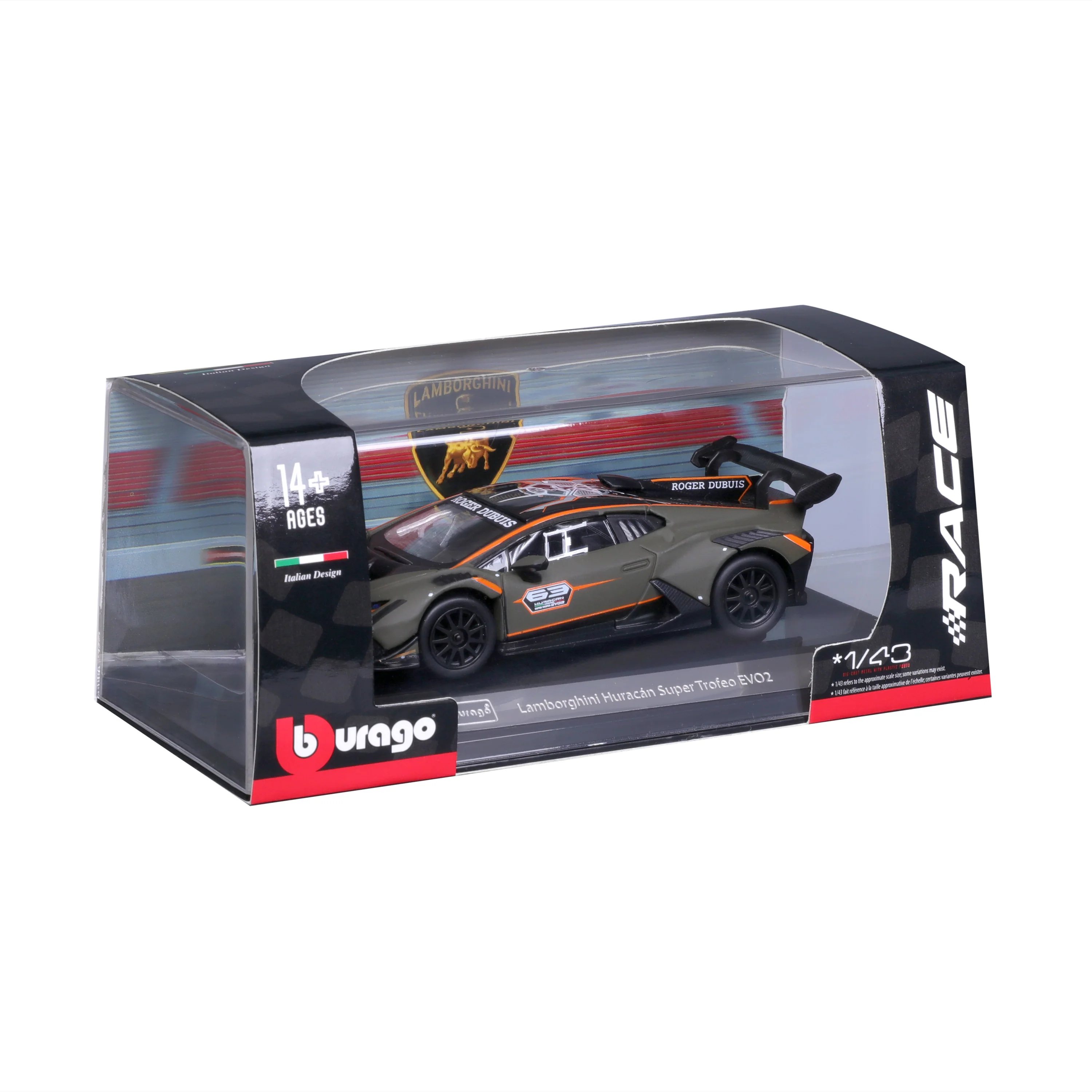 Lamborghini Huracán Super Trofeo EVO2 1:43 metallic green with display case - Image 2