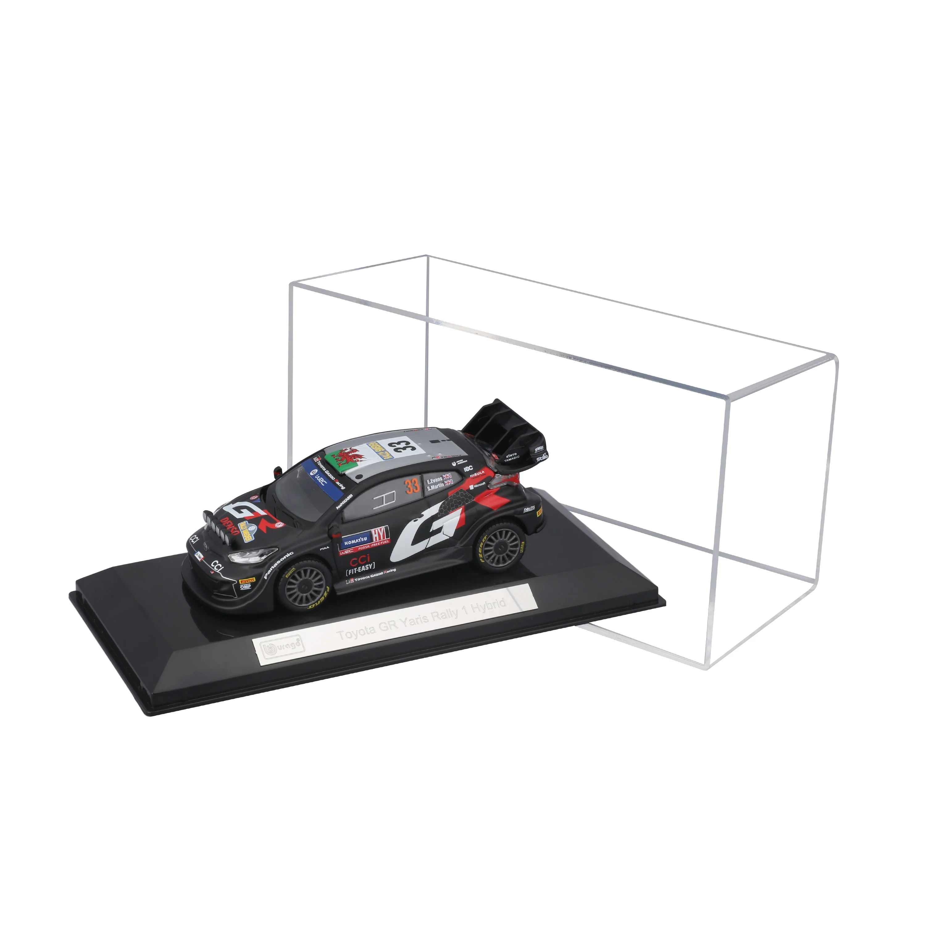 Toyota GR Yaris Rally 1 Hybrid #33 1:43 con teca espositiva