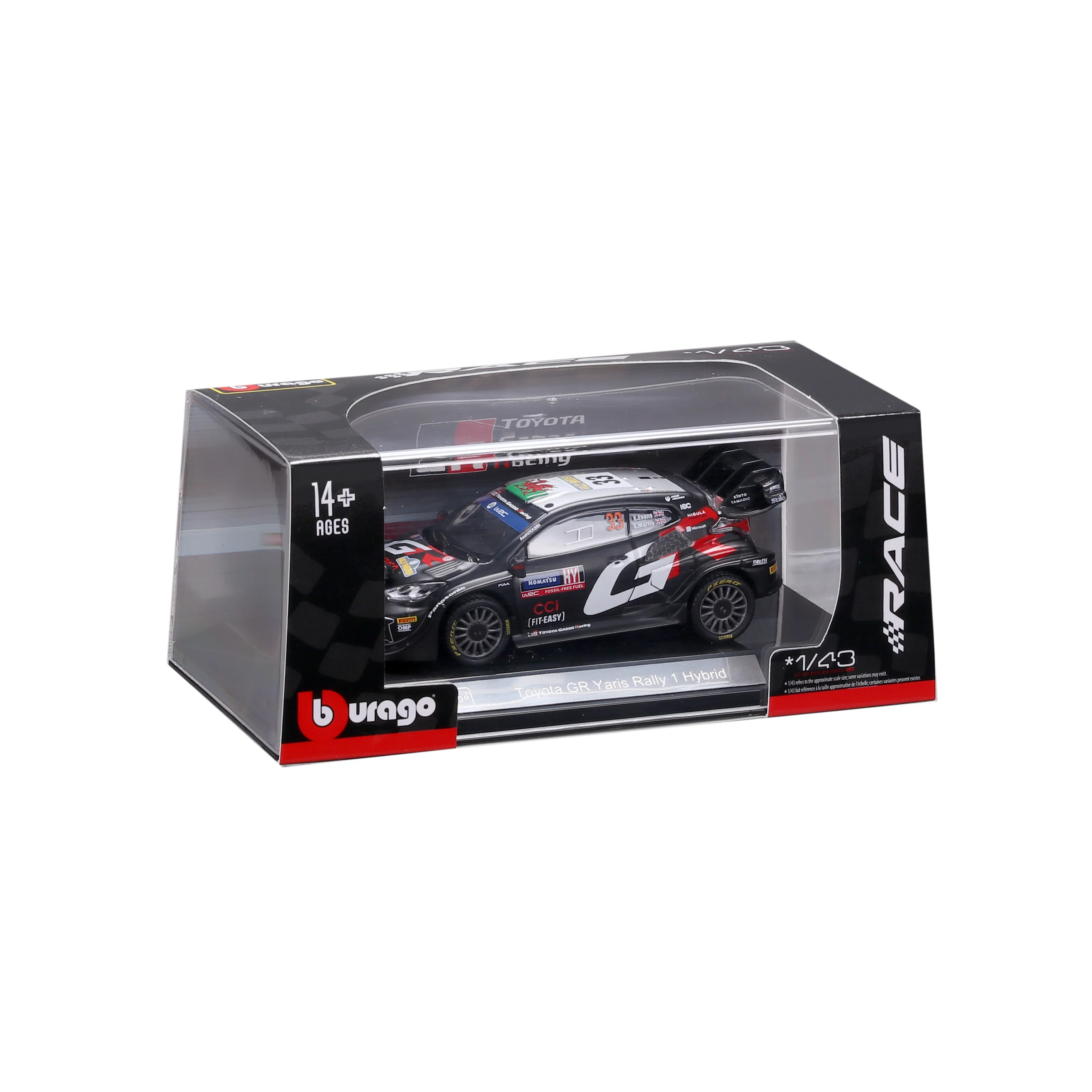 Toyota GR Yaris Rally 1 Hybrid #33 1:43 con teca espositiva - Image 2